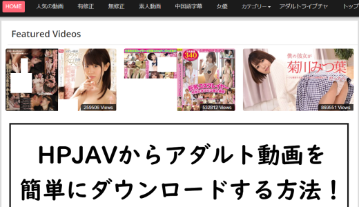 hpjavが見れない？hpjavの動画をダウンロードする方法